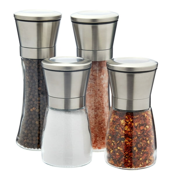 Salt and Pepper Kitchen Tools Gadgets Grinder Set Mill Shakers Kit Brushed 